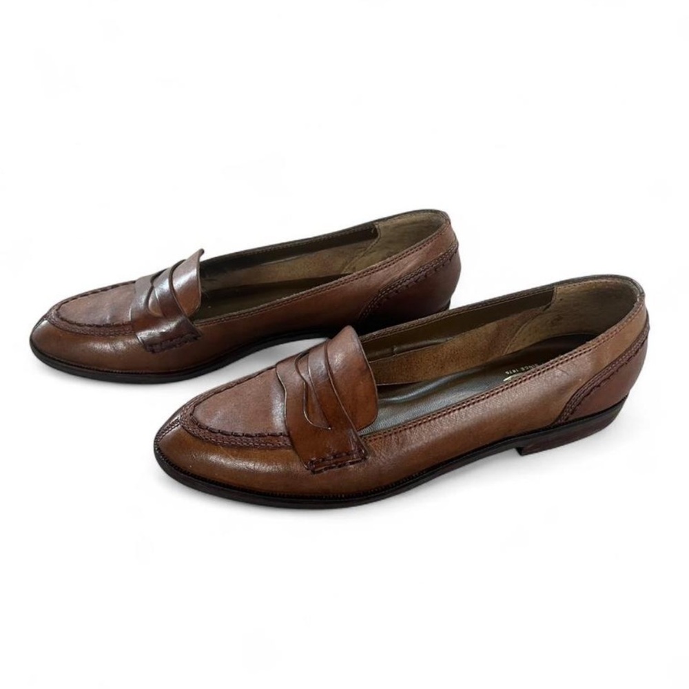 Vintage G.H. Bass & Co. Women's Brown Leather Loafer Flats Penny Keeper Size 8N - Picture 4 of 8